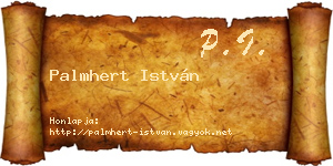 Palmhert István névjegykártya